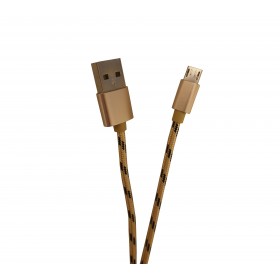 Cablu Universal De Date Si Incarcare MicroUSB , Panzat , Pentru Telefoane,Tablete Si Alte Dispozitive , Auriu