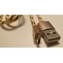Cablu Universal De Date Si Incarcare MicroUSB , Panzat , Pentru Telefoane,Tablete Si Alte Dispozitive , Auriu