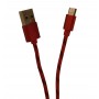 Cablu Universal De Date Si Incarcare MicroUSB , Panzat , Pentru Telefoane,Tablete Si Alte Dispozitive , Rosu