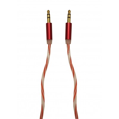 Cablu Audio Auxiliar Jack-Jack 3.5 mm , High Quality , Conectori Auriti , Rosu