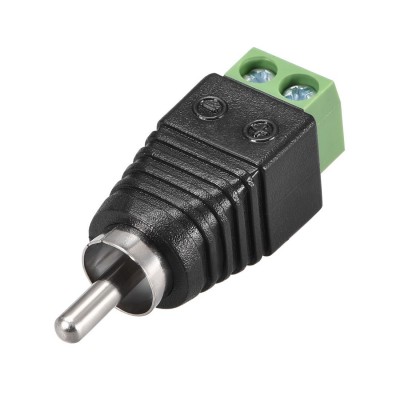 Conector RCA tata pentru montaj pe fir , cu rigleta , prindere cu suruburi , High Quality