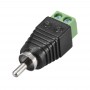 Conector RCA tata pentru montaj pe fir , cu rigleta , prindere cu suruburi , High Quality