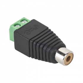 Conector RCA mama pentru montaj pe fir , cu rigleta , prindere cu suruburi , High Quality