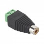 Conector RCA mama pentru montaj pe fir , cu rigleta , prindere cu suruburi , High Quality