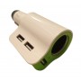 Incarcator auto cu 3 USB-uri si 1 priza auto , 12-24 Volti , 5 Volti , 3 Amperi , Deluxe Edition , Alb