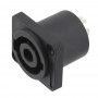 Conector Speak-On mama , 4 pini , pentru montat pe panou ,Premium Quality , negru
