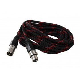 Cablu XLR mama - XLR tata , Panzat , Premium Quality , Negru