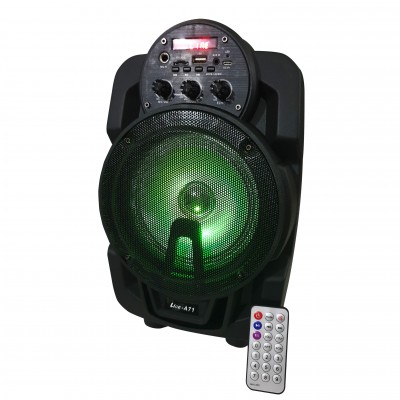 Boxa portabila Lige cu Bluetooth, 6.5inch, AUX-in, Radio FM, Cititor USB, Card TF, Lumini LED DJ, Telecomanda, Negru