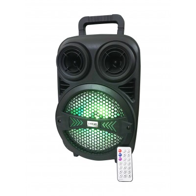 Boxa portabila Lige cu Bluetooth, AUX-in, Radio FM, Cititor USB, Card TF, Lumini LED DJ, Telecomanda, Negru