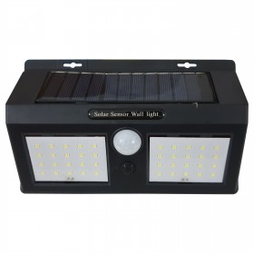 Aplica cu 40 LED-uri integrate cu panou solar , senzor de lumina , senzor de miscare , negru