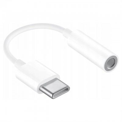 Adaptor audio, USB-C la Jack 3.5mm, Alb