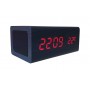 Ceas Birou , Afisaj LED , Incarcare Wireless , Bluetooth , Doua Difuzoare , Lemn Negru