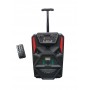 Boxa portabila tip troller , maner retractabil , cu Bluetooth , cititor USB , card MicroSD , radio , telecomanda , negru