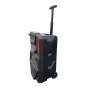 Boxa portabila tip troller , maner retractabil , cu Bluetooth , cititor USB , card MicroSD , radio , telecomanda , negru
