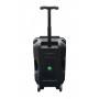 Boxa portabila tip troller , maner retractabil , cu Bluetooth , cititor USB , card MicroSD , radio , telecomanda , negru