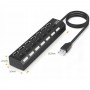Hub extern elSales ELS-7PRT, cu 7 porturi USB 2.0, butoane individuale ON/OFF, conectare prin USB, negru