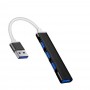 Adaptor HUB cu 4 porturi USB mama si conector USB tata elSales ELS-H41, design slim, negru