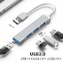 Adaptor HUB cu 4 porturi USB mama si conector USB tata elSales ELS-H41, design slim, argintiu