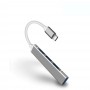 Adaptor HUB cu 4 porturi USB mama si conector USB tip C tata elSales ELS-HC41, design slim, argintiu