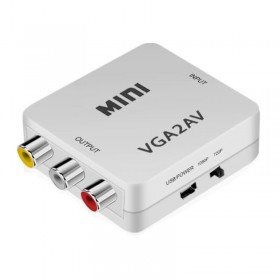 Mini convertor VGA la AV(RCA) elSales ELS-VRCA, video si audio stereo, alb