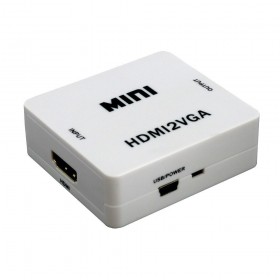 Mini convertor HDMI la VGA elSales ELS-HVGA, video si audio stereo, alb