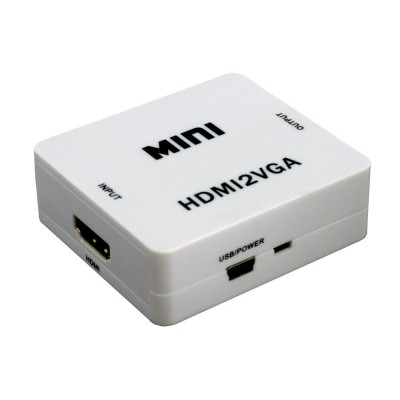 Mini convertor HDMI la VGA elSales ELS-HVGA, video si audio stereo, alb