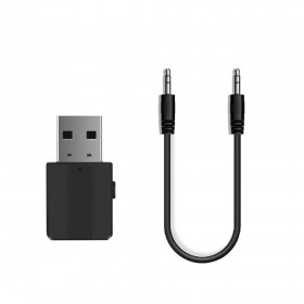 Adaptor Bluetooth 5.0 elSales ELS-BLTH, conector USB,  AUX stereo 3,5 mm, negru