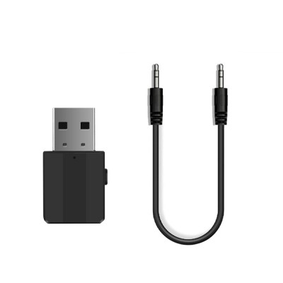 Adaptor Bluetooth 5.0 elSales ELS-BLTH, conector USB,  AUX stereo 3,5 mm, negru