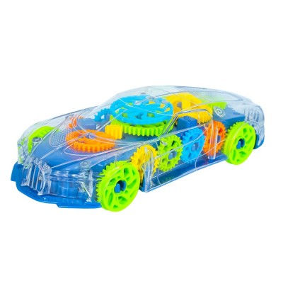 Masina de jucarie, interior multicolor, efecte muzicale, lumini in diferite culori, carcasa transparenta