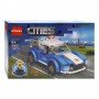 Set de constructie masina elSales ELS-65026, tip LEGO, AA cities, 124 piese, albastru