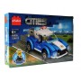 Set de constructie masina elSales ELS-65026, tip LEGO, AA cities, 124 piese, albastru