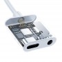 Adaptor Dudao, mufa splitter casti USB Tip C la USB Tip C si jack 3.5 mm, alb
