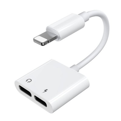Adaptor Joyroom splitter audio, compatibil Apple, iesire audio si incarcare, alb