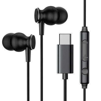 Casti audio Joyroom, conexiune type-c, microfon incorporat, lungime cablu 1,2 m, negru