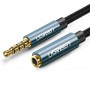 Cablu audio prelungire AUX Ugreen, Jack 3,5mm tata - Jack 3,5mm mama, lungime cablu 2m, albastru