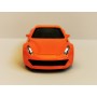 Masina Ferrari cu usi, capota, portbagaj mobile, lumini faruri si stopuri, sunete motor, scara 1:36, lungime 12.5 cm, portocaliu