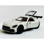 Masina Mercedes AMG GT C Coupe cu usi, capota, portbagaj mobile, lumini faruri si stopuri, sunete motor, scara 1:36, alb