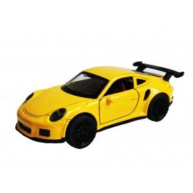 Masina Porsche 911 GT2 rs 2018  cu usi, capota, portbagaj mobile, lumini faruri si stopuri, sunete motor, scara 1:36, galben