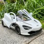 Masina McLaren 720S cu usi, capota, portbagaj mobile, lumini faruri si stopuri, sunete motor, scara 1:32, alb lucios