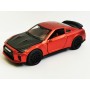 Masina Nissan GT-R cu Usi, Capota & Portbagaj Mobile, Lumini Faruri si Stopuri, Sunete Motor, Scara 1:36, Lungime 12,5 cm, Rosu