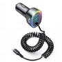 Incarcator Auto Joyroom 4 in 1, Quick Charge, 57 W, 2 x USB, Cablu Lightning Incorporat, Lungime 1,6m, Lumina LED, Negru