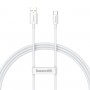Cablu de date si incarcare Baseus, Fast Charging, USB - USB Type-C, 100 W, Viteza 480Mbps, Lungime 1 m, Alb