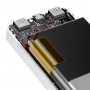 Baterie Externa Portabila Baseus, 10000 mAh, 2 x USB & USB Type-C, 15 W, Afisaj LED, Cablu Inclus 0.25m, Design Modern, Alb