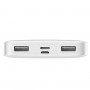 Baterie Externa Portabila Baseus, 10000 mAh, 2 x USB & USB Type-C, 15 W, Afisaj LED, Cablu Inclus 0.25m, Design Modern, Alb