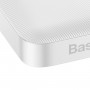 Baterie Externa Portabila Baseus, 10000 mAh, 2 x USB & USB Type-C, 15 W, Afisaj LED, Cablu Inclus 0.25m, Design Modern, Alb