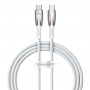 Cablu de date si incarcare Baseus, Fast Charging, USB Type-C - USB Type-C, 100 W, Viteza 480Mbps, Lungime 1 m, Alb