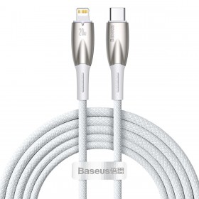 Cablu de date si incarcare Baseus, Fast Charging, USB Type-C - compatibil Apple, 20 W, Viteza Transfer 480Mbps, Lungime 2 m, Alb