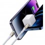 Cablu de date si incarcare Baseus, Fast Charging, USB Type-C - compatibil Apple, 20 W, Viteza Transfer 480Mbps, Lungime 2 m, Alb
