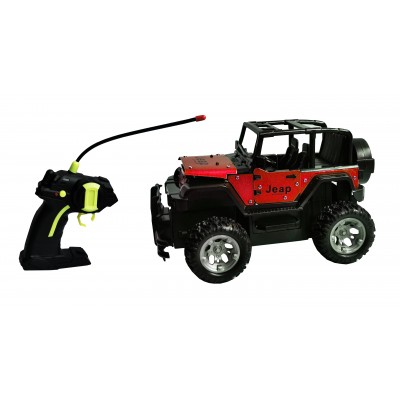 Masinuta teleghidata offroad Wrangler elSales ELS-JEAP, usi, capota mobile, faruri LED, acumulator inclus, rosu