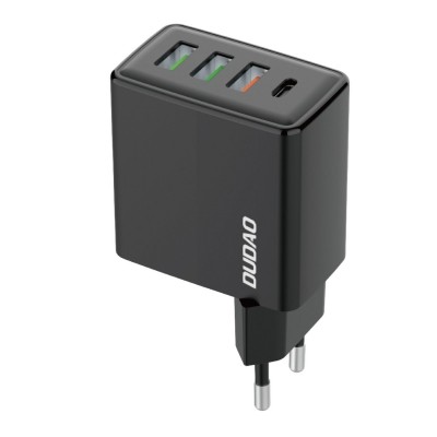 Incarcator Retea Universal Dudao, 3 x Port USB & USB Type-C, 20 W, Quick Charge, Negru